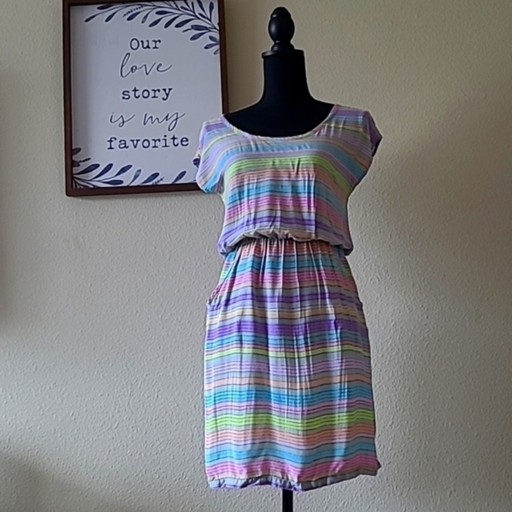 MOSSIMO SUPPLY CO multi-colored striped dress